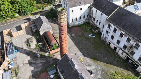 Aerial shot of Caerlee Mill site