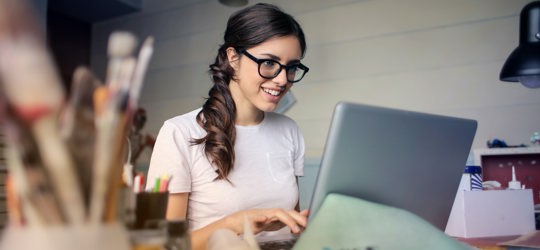 Woman at laptop