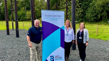 Colin Jackson, Lynne Campbell and Frances Woodifield, SOSE’s Learning and Skills – Strategy and Development Manager, at CTTS new training academy at Tweed Horizons